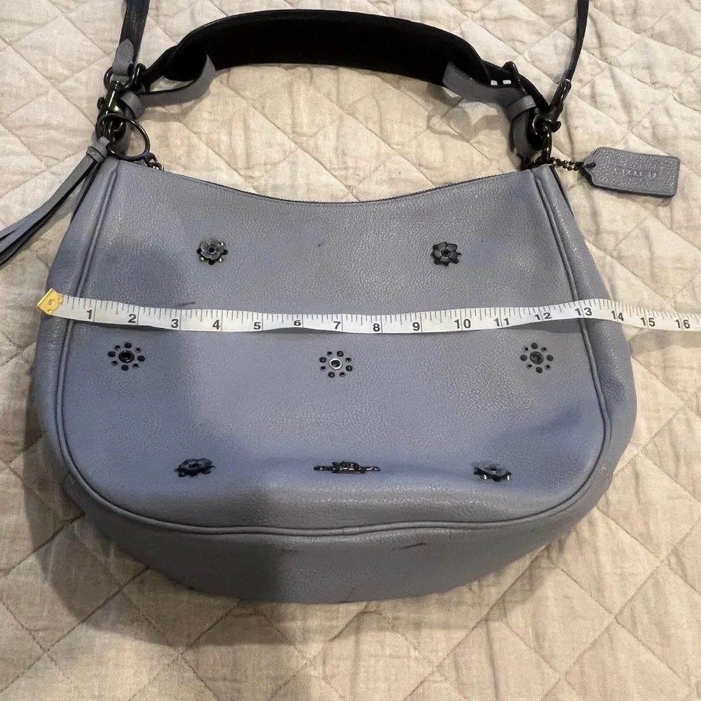 Coach Sutton Leather Hobo With Scattered Rivets Mist